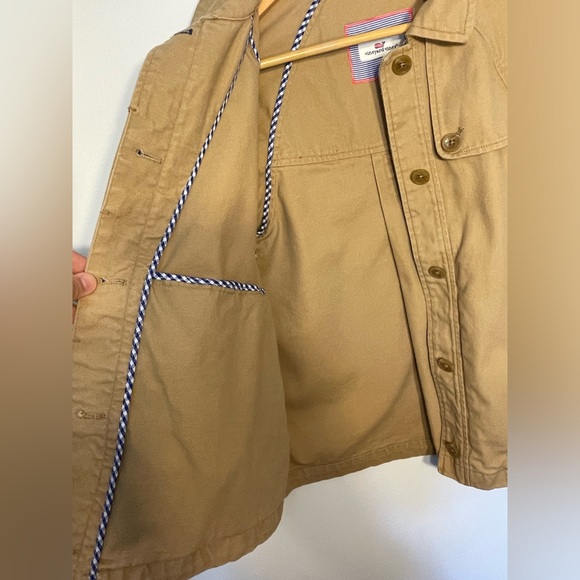 Vineyard Vines Chore Barn Coat Button Up Khaki Tan Canvas Jacket Women’s XS - Picture 7 of 13